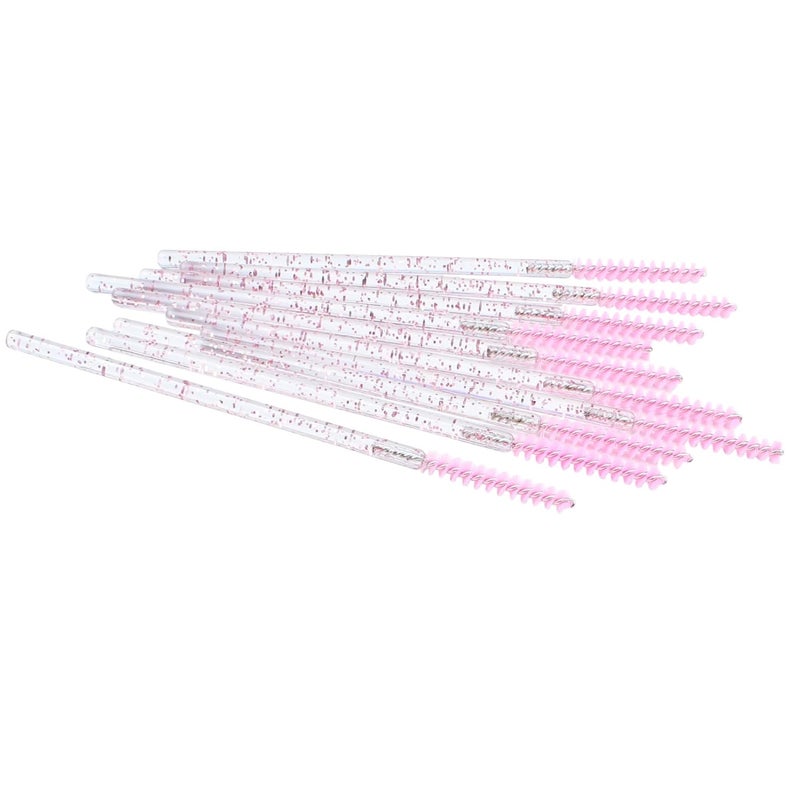 SenRocc Mini Disposable Skinny Mascara Wands 50pcs Micro Eyelash Brush Small Pink Makeup Brush Applicators Eyebrow Spoolies (Skinny-C-Pink-50) - Image 4